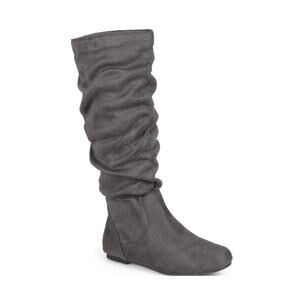 Journee Collection Women's Rebecca Slouch Mid Shaft Boots Grey Size 9